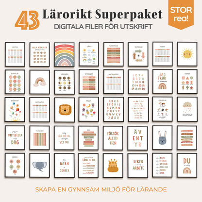 Lärorikt superpaket: 43 pedagogiska, motiverande och inspirerande affischer för barnrummet! (utskrivbar produkt)